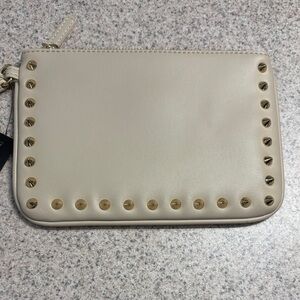 Express Beige Wristlet with Gold Accents